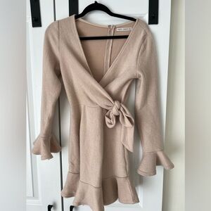 Pinkish cream sweater wrap dress size S